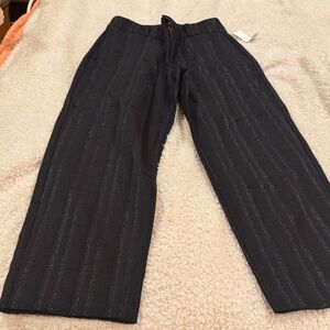AG Adriano Goldschmied Black Striped Women's Trousers